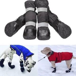 DOG WINTER BOOTS-Waterproof Anti-Slip Boots with Reflective Strips-40-65 lbs
